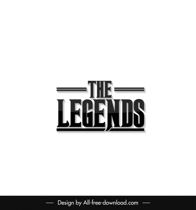The Legends Logo 3D Textur elegantes Design