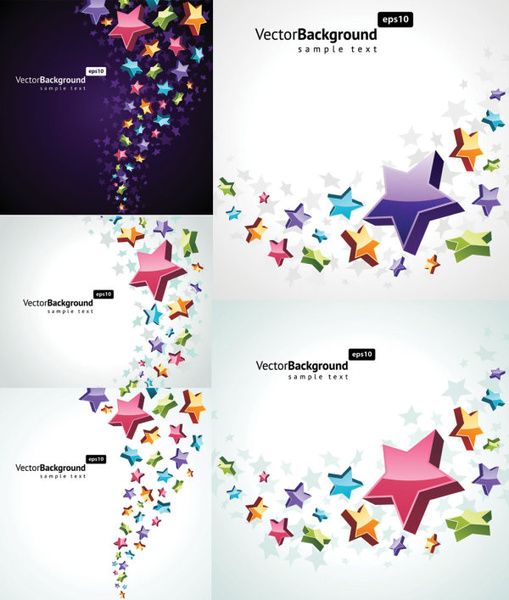 Three - dimensional Star background Vector Graphic