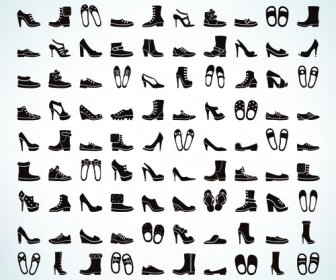 100 종류 신발 벡터 아이콘