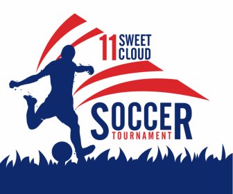 11 Sweet Cloud Soccer Tournament Banner Dynamic Silhouette Design