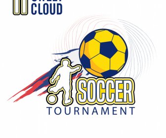 11 Sweet Cloud Soccer Tournament Banner Template Dynamic Grunge Silueta Boceto Del Jugador