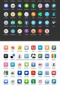 126 Kind Social Media Icons Set