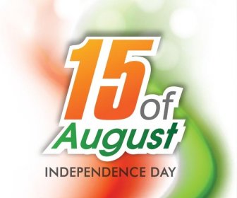 15 De Agosto Dia Da Independência De Fundo Vector Da Etiqueta