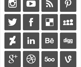 150 бесплатно простой векторной социальные медиа набор иконок 2015