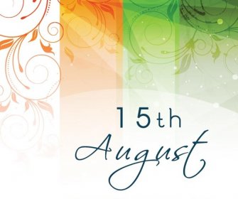วันที่ 15 สิงหาคมอินเดียประกาศอิสรภาพวันศิลปะดอกไม้ที่มีสีสันพื้นหลังเวกเตอร์