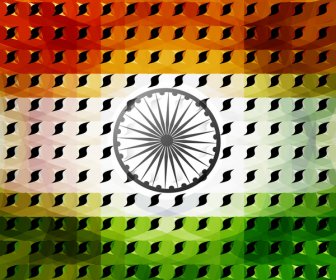 Tanggal 15 Agustus India Bendera Tekstur Gelombang Desain Dengan Warna-warni Vektor