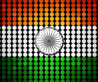 15th Of August Indian Flag Texture Wave Design With Colorful Vector