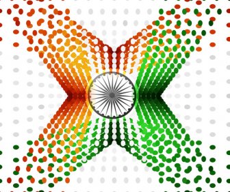 15 De Agosto Bandera India Textura Wave Diseño Con Vectores Coloridos