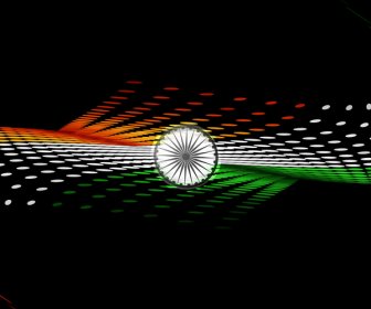 15th Of August Indian Flag Texture Wave Design With Colorful Vector