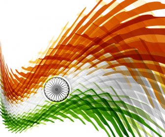 15 De Agosto Bandera India Textura Wave Diseño Con Vectores Coloridos