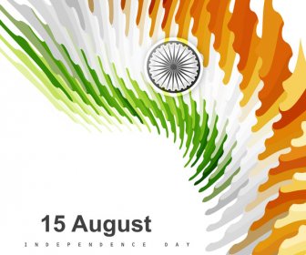 15 สิงหาคมอินเดียเนื้อคลื่นตุด้วยเวกเตอร์มีสีสันของ