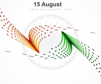 15 Août Drapeau Indien Texture Wave Design Avec Vecteur Coloré