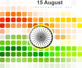 15 สิงหาคมอินเดียเนื้อคลื่นตุด้วยเวกเตอร์มีสีสันของ