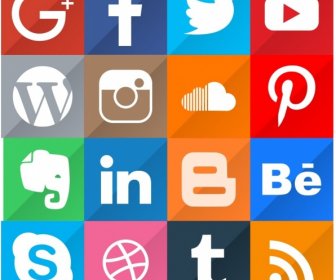 16 Popular Social Media Icon Set