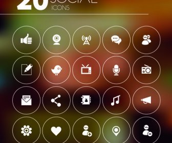 20 Kind Social Icons Vector