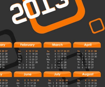 2013 Kalender Desain Elemen Vektor