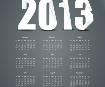 2013 Kreatif Kalender Koleksi Desain Vektor