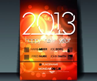 Selamat Tahun Baru 2013 Flyer Penutup Vector Set