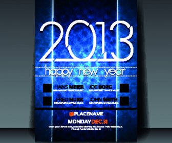 2013 Happy New Year Flyer Cover Vector Set