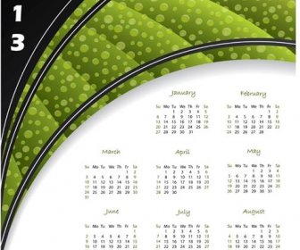 2013 alam hijau dan hitam kalender vektor