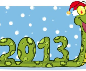 2013 뱀 새 해 카드 벡터 그래픽