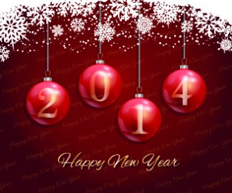 2014 Christmas Balls New Year Background Vector