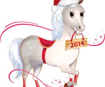 2014 Natal kuda elemen desain vektor