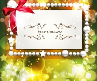 2014 Christmas Pearl Card With Halation Background Vector