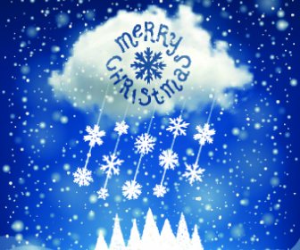 2014 Christmas Snowflake With Cloud Background