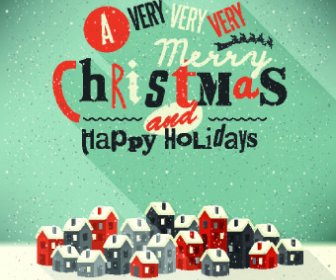 2014 Christmas With Holiday Retro Style Background Vector