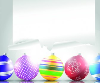 2014 Colored Christmas Balls Background Vector
