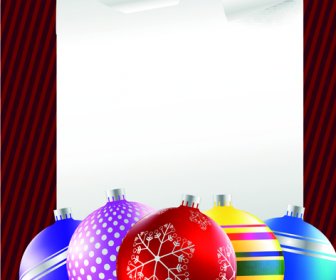 2014 Colored Christmas Balls Background Vector