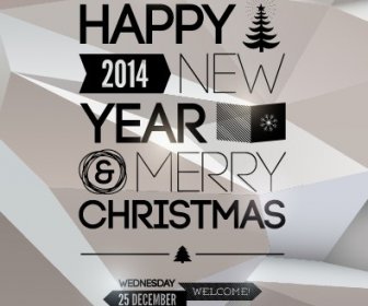 2014 merry christmas poster elemen desain vektor