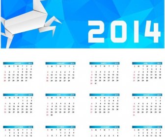 2014新年日曆向量例證