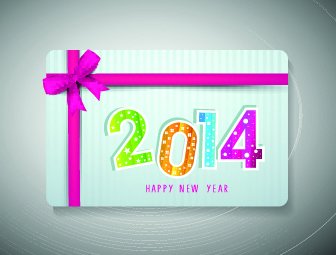 2014 New Year With Christmas Vector Cards