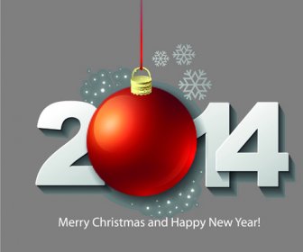 2014 Ney Year Christmas Balls Creative Background Vector