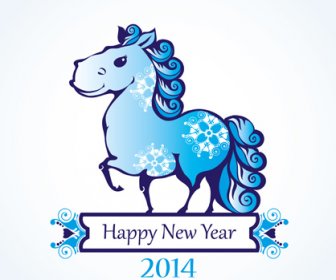 2014 Year Of The Horse Cute Design Vector