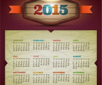 2015 Calendar  Vector Design Template