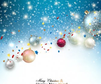 2015 Christmas And New Year Baubles Background Vector