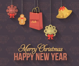 2015-Weihnachten Und Silvester Hängen Ornament Hintergrund