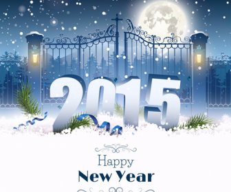 2015 Christmas And New Year Night Background Vector