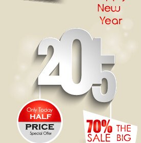 2015 Christmas Discount Big Sale Poster Vectors