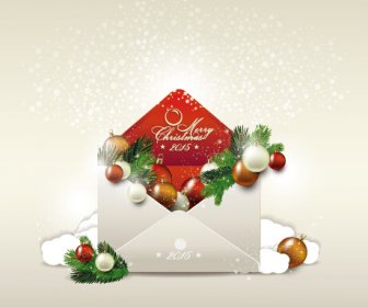 2015 Christmas Envelope Shiny Background Vector