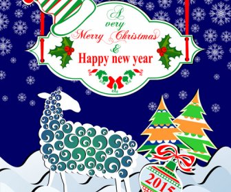 2015 Christmas With New Year Label Background
