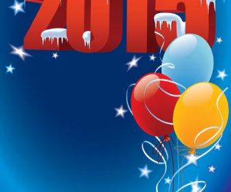 컬러 풍선 벡터와 2015 휴일 배경