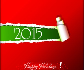 2015 Holiday Torn Paper Background Vector