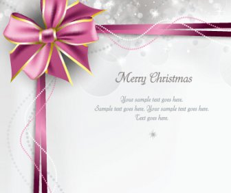 2015 メリー クリスマス弓グリーティング カード ベクトル