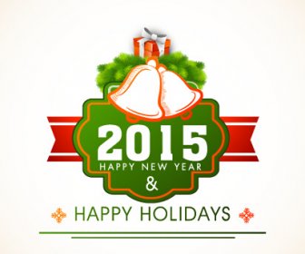 2015 の新年とメリー クリスマス ラベル デザイン ベクトル