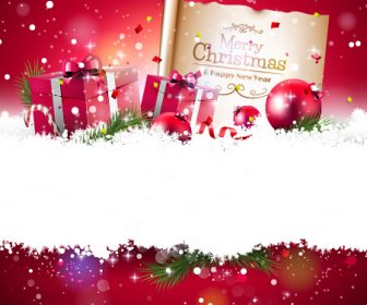2015 新年とクリスマス カード光沢のあるデザイン