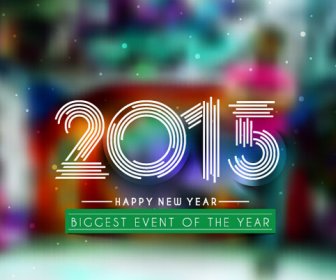 Tahun Baru 2015 Mengaburkan Latar Belakang Vector Set